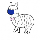 Alpaca Lapel Pin - White Alpaca Mask - COVID Safe